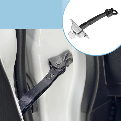Rear Door Check Hinge Replacement For Prius 2011 2012 2013 2014 2015 With Stop Strap Built To Last Solid Metal ABS Construction. Close-up view installed.