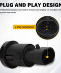 Rear Liftgate Window Release Switch For Tahoe Suburban Escalade Yukon GMC 2007 2008 2009 2010 2011 2012 2013 2014 Replacement Button D1994E 15798062 Easy Install No Fuss Plug And Play showing 2-pin connector