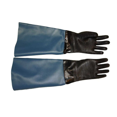 Beefed Up Sandblasting Glove Set for 7 Inch Port Cabinets, 26 Inch Neoprene Sleeves, Cotton Lined Comfort, Reinforced Double Stitched Seams