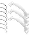 Vintage Iron Door Pull Handle With Screws, Classic Sleek Finish, 10-pack of white handles for cabinets and doors
