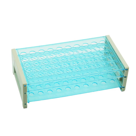 Detachable Plastic Test Tube Rack For 12 To 13 mm Tubes, 50 Holes With 13 mm Diameter, Easy Assembly Lab Organizer For Home Lab Or Classroom