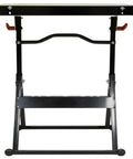 Heavy Duty Foldable Welding Table With Rock Solid Hold Industrial Workbench Built Tough For Shop Hustle Fourteen Gauge Plated Top Adjustable angles view.