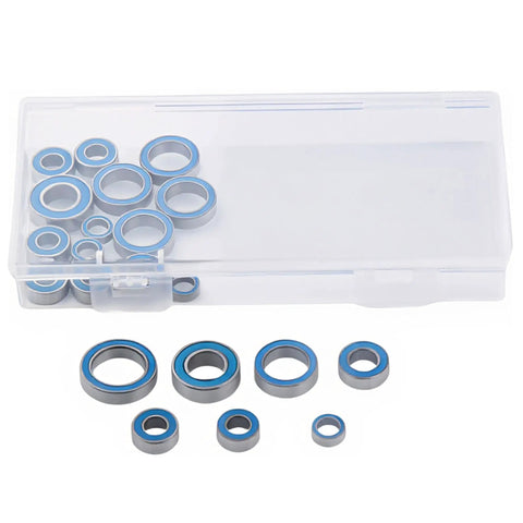 21 Pcs Beefy Heavy Duty Silver Blue RC Bearing Kit Rustproof Steel Sealed Ball Bearings For Traxxas Slash Stampede 4x4 4WD VXL RC