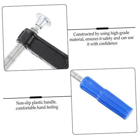 Close-up of Four Pack Woodworking Clamps Durable Spring Fixing Tools with beefy grip, showing high-grade material and non-slip handle.