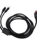 Slick No Sweat Plug And Play Universal Printer Cable 2 In 1 Design With 24V Power Usb To Usb Type B Plus 3 Pin Din Adapter, 1.8m length.
