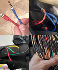 Heat Shrink Tubing Kit With Adhesive Lined Marine Grade Tubes in assorted colors used on various electrical wires and cables.