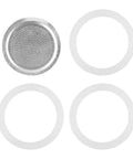 Replacement Filter And Three Silicone Gasket Seals For Aluminum Moka Pot And Stovetop Espresso Makers Included Stainless Steel Filter