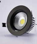 WKNHHL Recessed Lighting Housing Trim Kits Led Spotlight Aluminum Black embedded round downlight with warm light, 65mm.