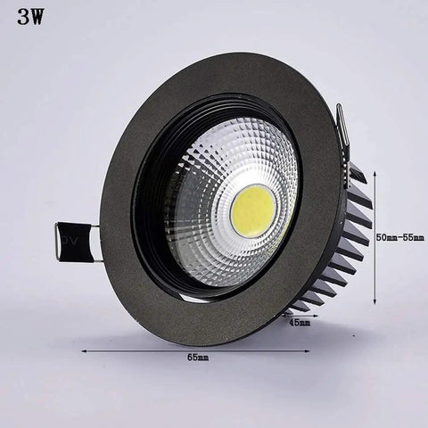 WKNHHL Recessed Lighting Housing Trim Kits Led Spotlight Aluminum Black embedded round downlight with warm light, 65mm.