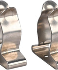 Two stainless steel boat hook spring clamp holder brackets with mounting holes