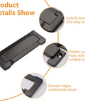 Solid zinc alloy matte black finish pocket handle with hidden screw holes for 2 Pack Pocket Door Drawer Handle Flush Pull Concealed Furniture Handle Screws Included For Cabinets Closets And Drawers Matte Black Zinc Alloy 96mm Hole Center Hidden Pull Knob Set For Modern Cabinets