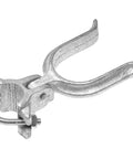 Rock Solid Black Rolo Gate Latch Designed For One Five Eight Inch Chain Link Fencing Powder Coated Pressed Steel, close-up view.
