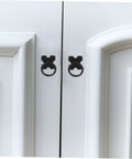 Black Round Drop Ring Cabinet Pull Handles 4 Pack Vintage Antique Drawer Pulls For Bookshelf Wardrobe And TV Cabinets Built To Last