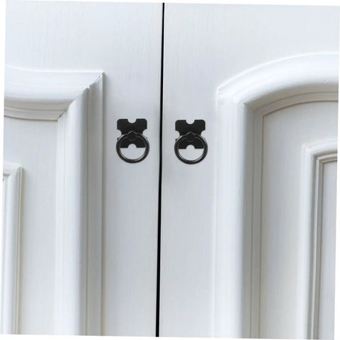 Black Round Drop Ring Cabinet Pull Handles 4 Pack Vintage Antique Drawer Pulls For Bookshelf Wardrobe And TV Cabinets Built To Last