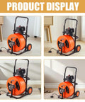 Game Changing 100 Feet Auto Feed Drain Cleaning Machine With Pneumatic Foot Pedal, portable design with heavy duty steel coil.