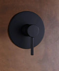Matte Black Shower Faucet Set With Pressure Balance Cartridge And 8-Inch Rain Shower Head, Non-Return Check Valves, Cold And Hot Inlets
