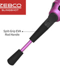 Slingshot Spincast Reel and Fishing Rod Combo for Beginners 5 Foot 6 Inch 2 Piece Fiberglass Rod Size 30 Reel Right Hand Handle