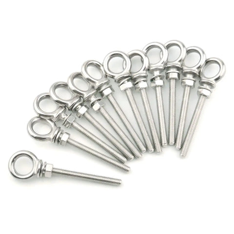 Stainless Steel Eye Bolt Set Heavy Duty Eye Bolts With Nuts And Washers M6 X 1mm Thread 6mm By 60mm 10Pcs Built To Last For Cable Fixation Suspension