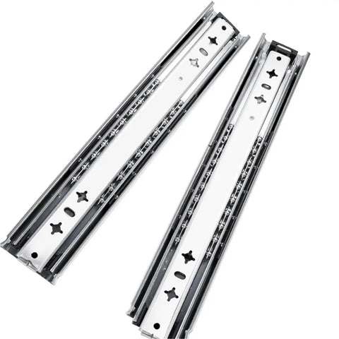 Heavy Duty 260 Lb Locking Drawer Slides With Full Extension And Ball Bearing Rollers For Smooth, Quiet Operation In Cabinets, Chests, Or Tool Drawers Everyday Use. Steel pair