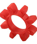 Polyurethane Open Center Spider Shaft Coupling Insert for machinery drives, conveyors, pumps in red urethane, GR14 to GR125.