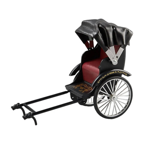 Heavy Duty Alloy Vintage Rickshaw Model With Old School Charm And Historical Precision Solid Metal Antique Tricycle Figurine for desk display