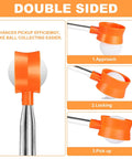 Telescopic Golf Ball Retriever Nine Foot With Double Sided Pickup Head for Water and Land close-up showing pickup efficiency.