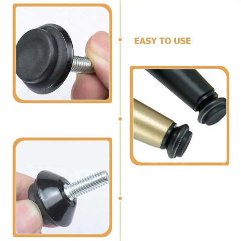 20 Piece Stainless Steel Adjustable Furniture Feet Featuring M6 Threaded Levelers with rubber caps for easy use and stability.