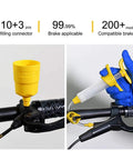 Hydraulic Bike Brake Bleed Kit for Shimano, SRAM and Magura Pro Grade MTB and Road Bike Bleeding Tool Set in use on bike handlebar
