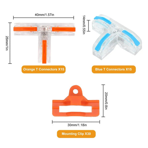 Three Way Lever Nut Wire Connectors Kit With T Shape Compact Design For Easy Push In Wiring No Fuss Quick Connectors kit details
