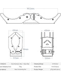 Diagram of Dope High Torque Servo Robot Arm Gripper with wave edge jaws, showing dimensions and material details.