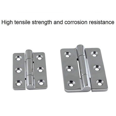 4 Pack 120 Mm 304 Stainless Steel Hinges Featuring A Kickass Mirror Polish Finish For Marine Boat Hardware And Heavy Duty Cabinet Doors, close-up view.