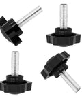 Four Pack Of M8 Threading Star Hand Knob Screws Featuring Rugged Plastic And Steel Knobs, 30mm pitch, for DIY fixes.