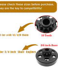 Beefy Centrifugal Go Kart Clutch Three Quarters Inch Bore Ten Tooth Fits 40 41 420 Chain For Predator 212 Engines diagram