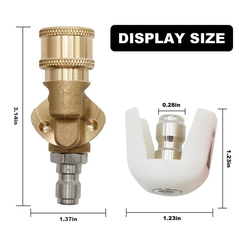 Pivoting Coupler Kit With Nozzle Tips For Pressure Washers Pro Grade 4500 PSI One Quarter Inch Quick Connect Replacement
