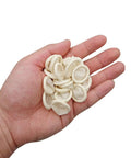 Hand holding Medium Size Pro Grade Anti Static Latex Finger Cots 210 Pack For Electronic Repair 4 Mil Thick Powder Free Rolled Style
