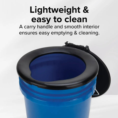 Rock Solid Five Gallon Portable Toilet Bucket With Snap On Seat And Lid Campout Ready For Hunting Or Rv Travel Delivers Slick Wipe Down Cleaning And Snug Secure Fit Every Time