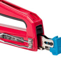 Close-up of No Nonsense Heavy Duty Manual 2 In 1 Staple Gun And Brad Nailer, showing adjustable fastener mechanism and metal grip.