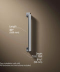 Square 18 Inch Grab Bar With Hardware Included, 300 Lb Capacity, Polished Chrome Finish, Modern Safety Rail For Bathrooms.