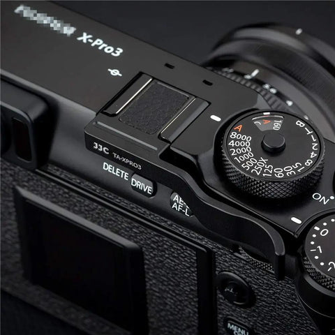 Deluxe Metal Thumb Up Grip For Fujifilm X Pro 3 X Pro 2 X Pro 1 Mirrorless Cameras with visible hot shoe mount