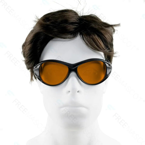 OD 6 Plus UV And Blue Light Blocking Safety Glasses For Laser Light 190 Nm To 490 Nm 405 Nm 445 Nm 450 Nm 473 Nm EN207 Approved Black