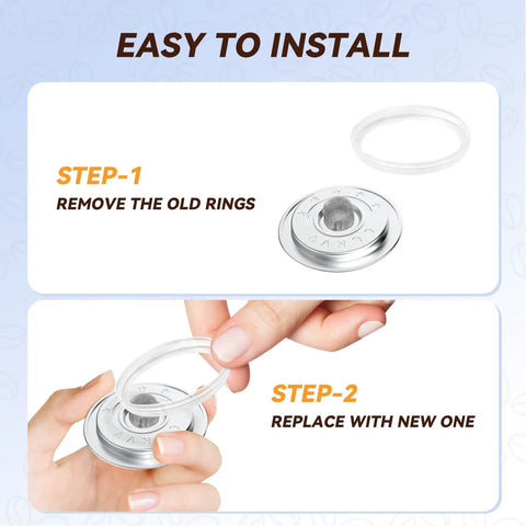 Steps to install 20 Pcs Silicone Gasket Replacement Seals For Stainless Steel Lids Of Reusable K Cups No Leaks