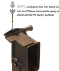 Fast And Easy Pivot Pin And Detent Installation Tool Kit For Roll Pins Three Piece Polymer Set with detent plunger installed