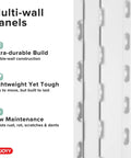 Close-up of HDPE double-wall panels detailing durability of Weatherproof Outdoor Storage Cabinet With Four Shelves And Lockable Door
