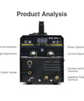 Front panel of the 3 In 1 MIG MMA TIG Non Gas Welding Machine 250A Super 220V showing controls and terminals