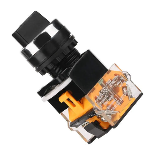 Momentary Rotary Selector Switch 2 Position Self Resetting 22mm Mounting Hole 10A 220V 380V Plastic Control Switch For Electromagnetic Starters Contactor Relays