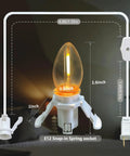 Image showing dimensions of 2 Pack Accessory Cord With Led Night Light Bulbs White Cord On Off Switch Plugs C7 Led Bulb Warm White.