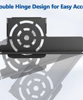 Slick 1U Rack Mount Bracket For Mac Mini Featuring Integrated Hinges And Dual Pivot Arms For No Sweat Hook Up Inside 19 Inch Server Network Cabinets With Rock Solid Stability showing a double hinge design.
