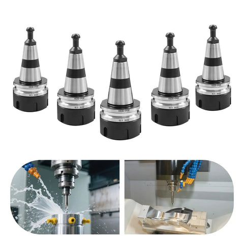 Five CNC Router Balance Collet Set, 5 Piece High Precision Chucks, 1 To 20mm Clamping Range, 40Cr Steel Tool Holders