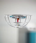 Heavy Duty Screw Mount Fire Sprinkler Guard Cage Shield with Impact Resistant Kickproof Cover for Upright Pendant and Horizontal Ceiling Heads.