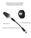 Carbon Fiber Woven Diving Hose With Dope High Pressure Precision connected to digital wireless sensors and diving gauge.